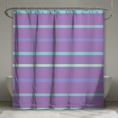 Purple Blue Striped Shower Curtains Extra Long
