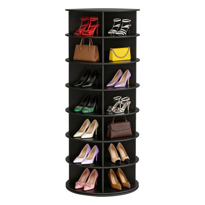 7 Tier Rotating Shoe Rack Tower, 360° Revolving Free Standing Spinning Shoe Organizer