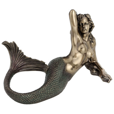 11.42 in L Mermaid Lying Back (Small) Poly Resin