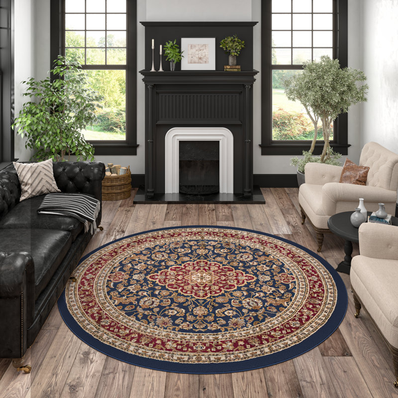 Tapis d'intérieur tissé à la machine, Rond 5 pi 3 po