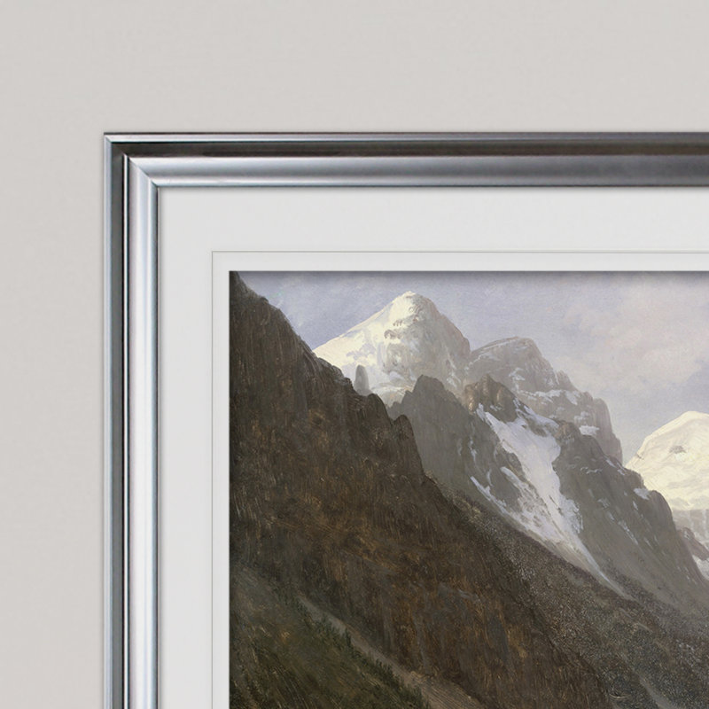 « canadian rockies albert bierstadt, », reproduction de peinture à l’acrylique, Cadre argenté, H 31 po x l 43 po x P 1,5 po