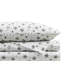 Ensemble de 4 draps très grands avec flocons de neige noirs, fabrication en flanelle de coton à 100%, dimensions luxueuses pour les grands matelas jusqu'à 18 po, surface douce avec traitement brossé, ajustement élastique bien ajusté, pré -