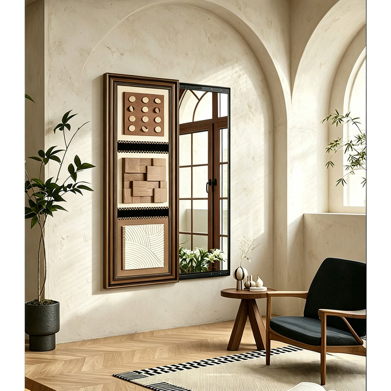 Solid Wood Frame Rectangle Wall Mirror