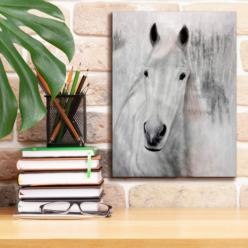 «White Western Horse 4» par Irena Orlov, H 16 po x l 12 po x P 0,75 po