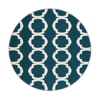 Trellis Blue Indoor and Outdoor Area Rug