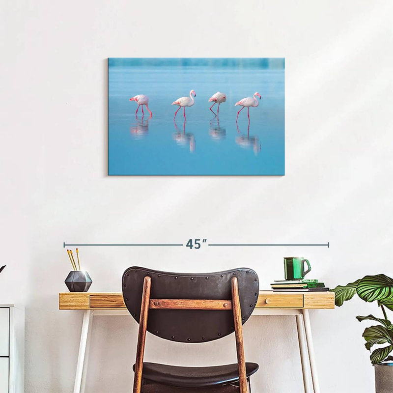 Flamants roses du lac bleu Brampt, H 20 po x l 30 po