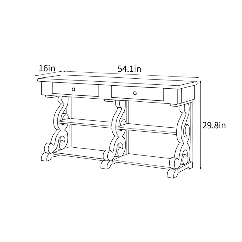 Nordic-style simple console table, White