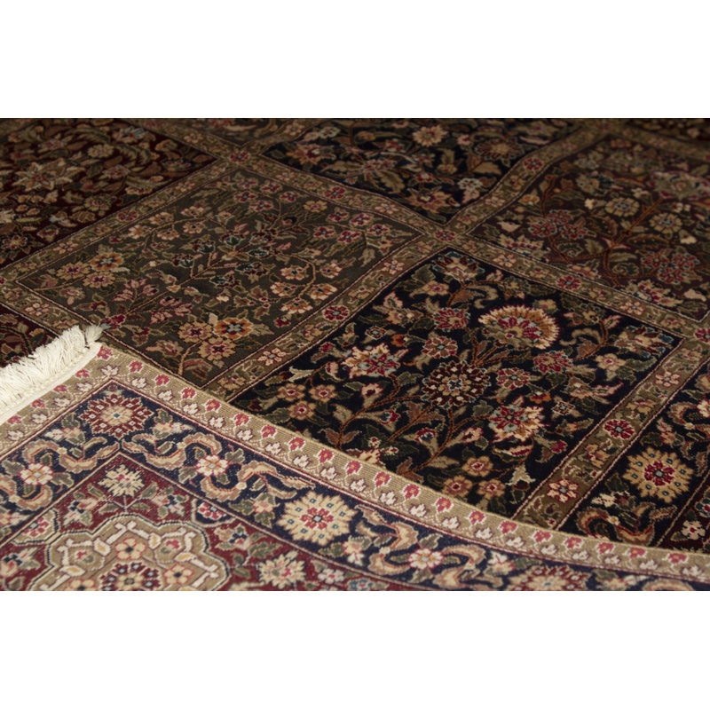 Hand-Knotted High-Quality Rust and Black Area Rug