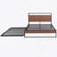 Structure de lit plateforme robuste en métal avec lit gigogne, ports USB, support à lattes et tablettes de tête de lit pour une configuration de chambre confortable et fonctionnelle-436740664