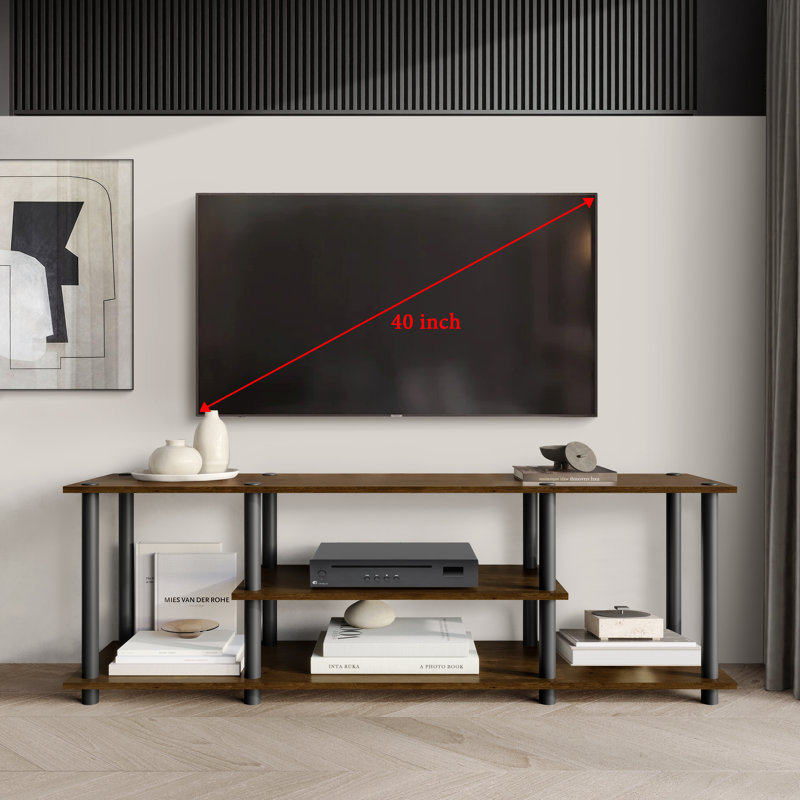 Easy Twist Assembly 3-Tier TV Stand In Brown, Brown