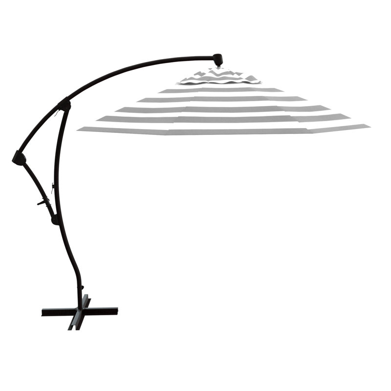 108'' Cantilever Umbrella, Grey White Cabana Stripe