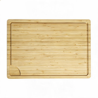 Bamboo Cutting Board for Kitchen, 14 x 20 Inch Reversible Chopping Board with Deep Juice Groove and Handles, Pre-oiled Butcher Block Cutting Board for Meat, Vegetables, Fruit