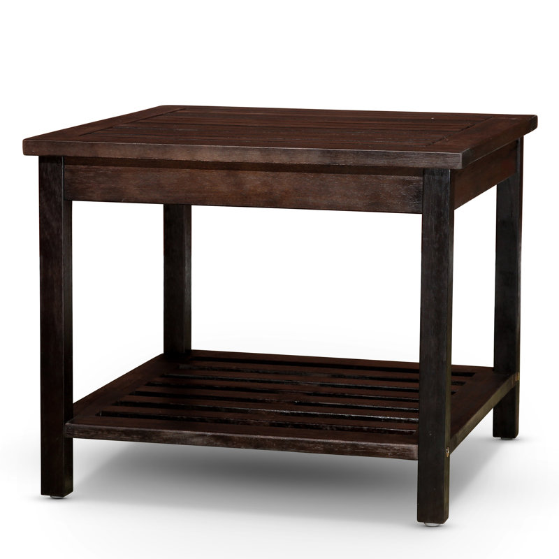 Élégante table d'appoint à 2 tablettes en eucalyptus - To Elements Eucalyptus, pour la détente en plein air