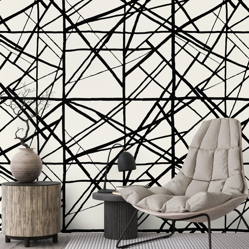 Modern Black Stripes Wallpaper