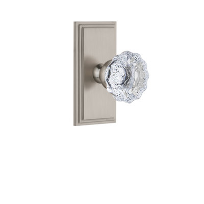 Grandeur Carré Plate Passage with Fontainebleau Crystal Door Knob