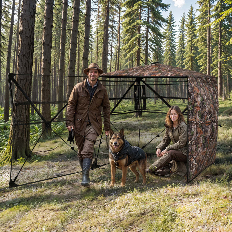 Store de chasse Balconera avec 1 fauteuil de chasse, porte battante