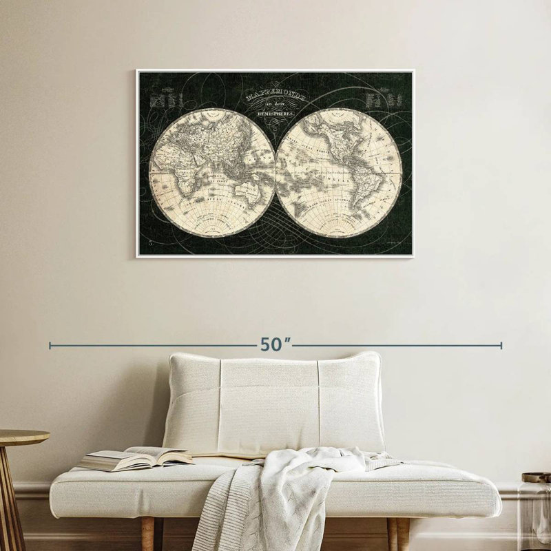 Monde français Licata noir et blanc, Cadre flottant blanc, 31 po x 21 po