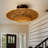 Hand-Woven Bamboo Semi-Flush Ceiling Light-958143778
