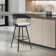 Lynnox Swivel Counter or Bar Height Upholstered Stool with Arms