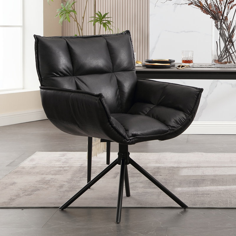Fauteuil d'appoint pivotant, Similicuir noir