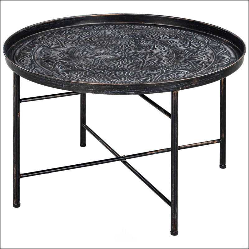 Table basse 24 po avec plateau martelé