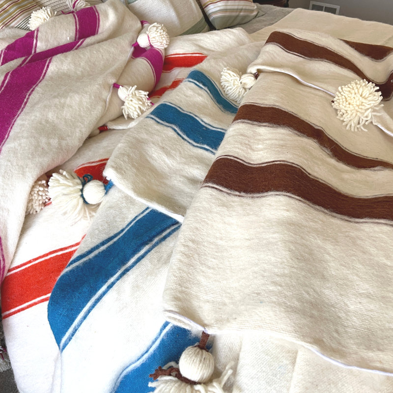 Hand Woven Throw Blanket, Brown