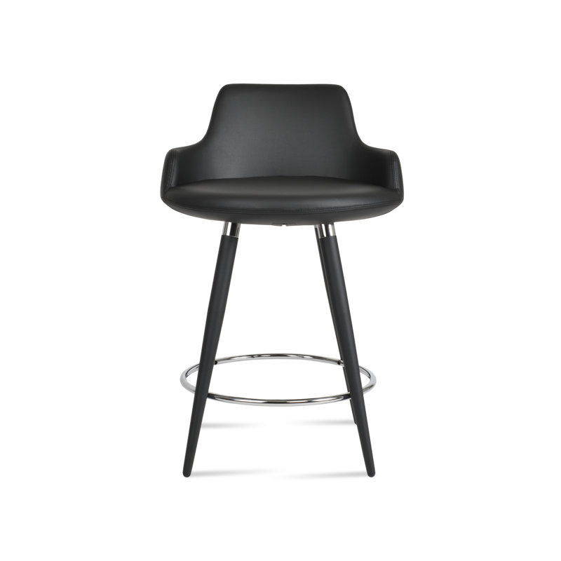 Tabouret de bar et de comptoir Dervish Ana, Gris clair, Tabouret de comptoir (siège d’une hauteur de 24