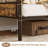 Twin Daybed – Metal Frame, Steel Slats, Brown, Guest Room