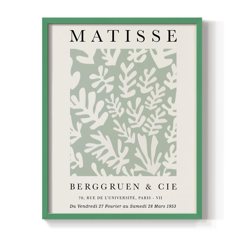 Matisse CLxxviii, reproduction encadrée - bois massif, Vert, H 10 po x l 8 po