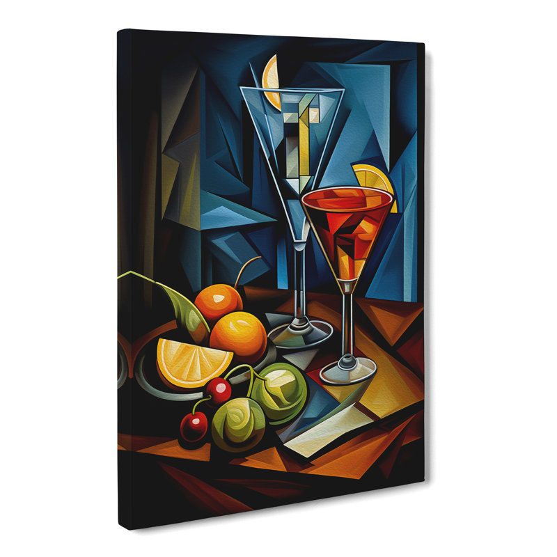 Cocktail Cubism - Wrapped Canvas, 50cm H x 35cm W x 3cm D