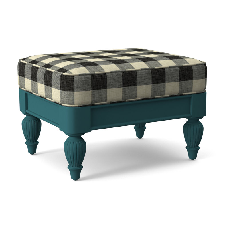 Grand View Ottoman, Black Buffalo Check; 0120-81, Antique Black Finish