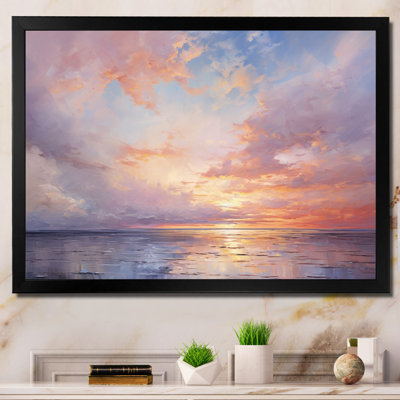 Sunset Cotton Candy Skies V - Sunset Framed Canvas Print