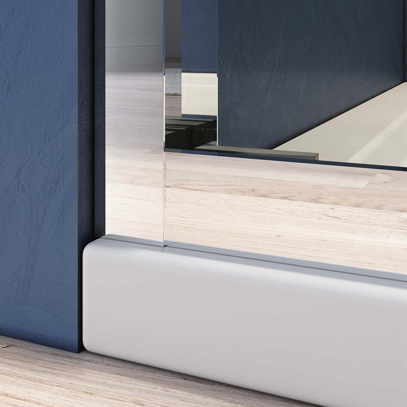 Chrome Frameless Double Sliding Shower Door with Clear Tempered Glass