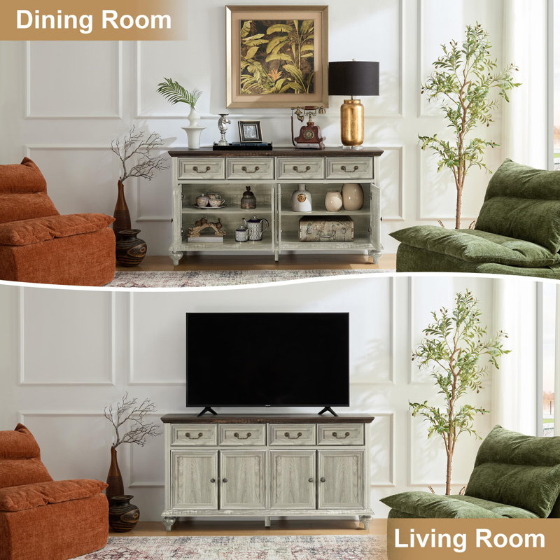 Buffet de 61,81 po Classic Classic, Light Oak Grey