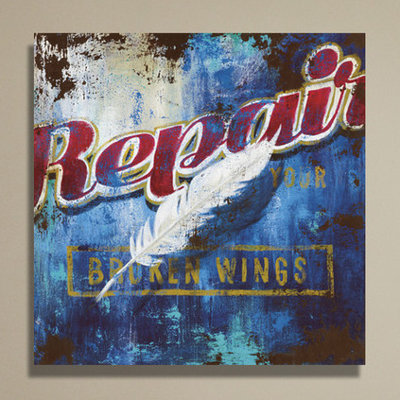 « broken ailes » par rodney’s blanc, affiche rétro sur toile tendue