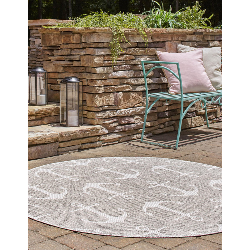 Tapis d'extérieur Ayton couleur sable, Rond 13 pi