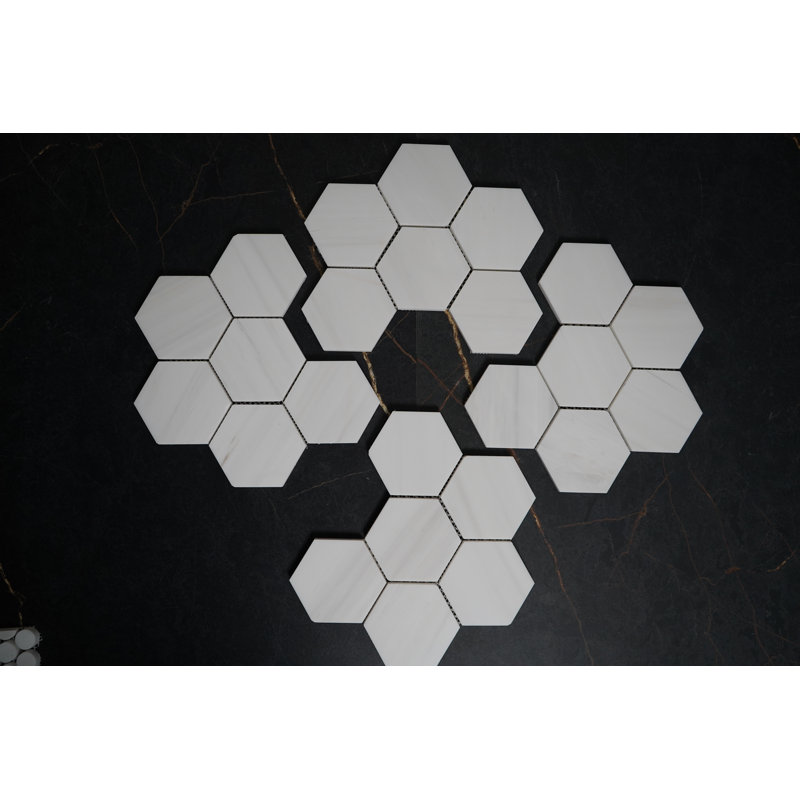 Bianco Dolomite 4 "hexagonal brillant