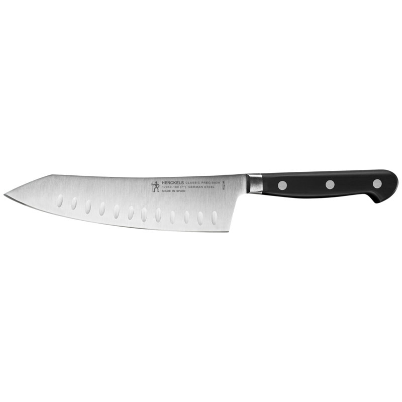 Classic Precision 7" Stainless Steel Hollow Edge Santoku Knife