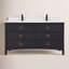 Meuble-lavabo double 60 po en bois massif avec plateau en pierre reconstituée 1 po-106492198-106492203