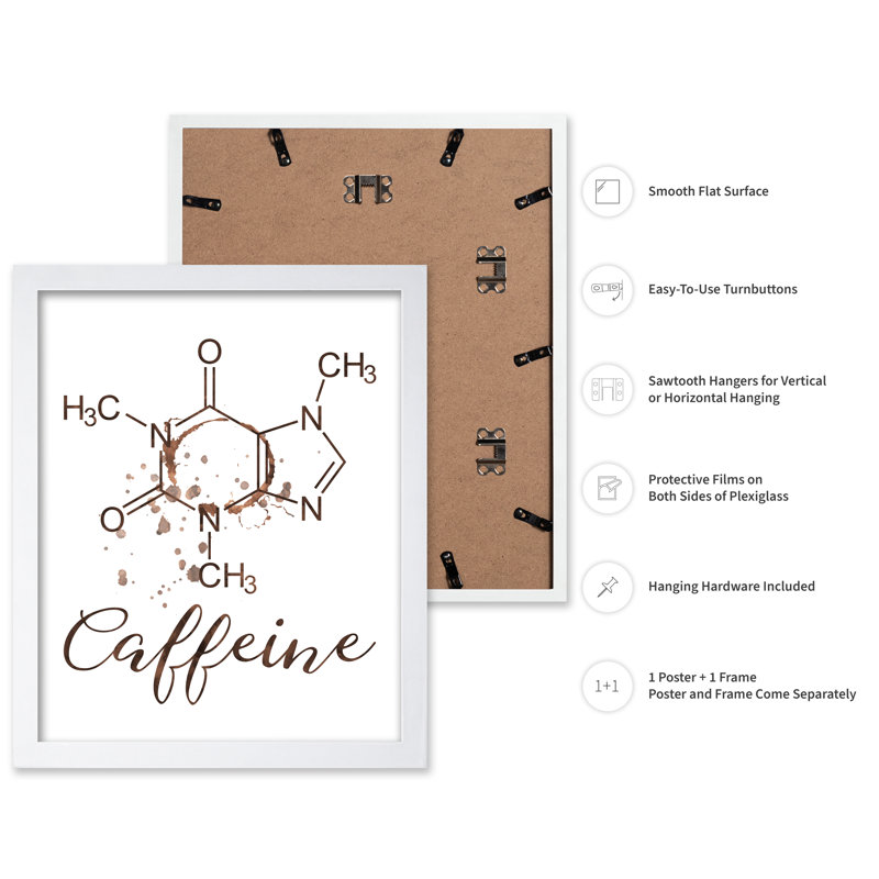 Caféine, Affiche, Encadrement blanc, H 16 po x l 20 po