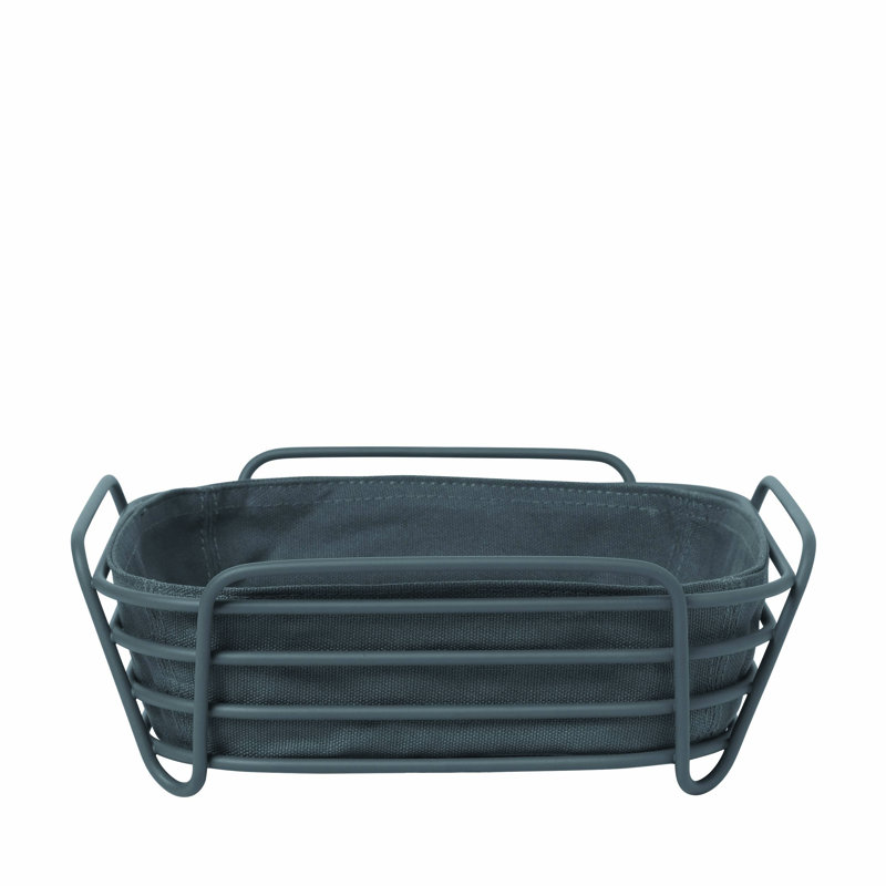 Magnet Gray Metal and Fabric Bread Basket
