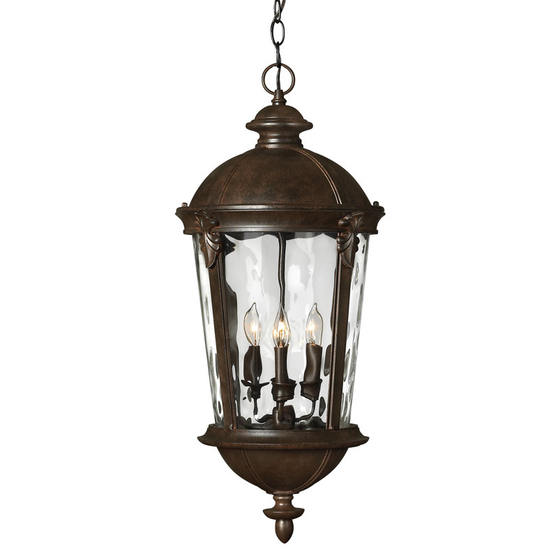 Windsor 4 -Bulb 28.5" H Outdoor Hanging Lantern, River Rock