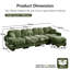 Ensemble de canapé modulaire surdimensionné en chenille avec coussins et 1 repose-pieds, vert sauge-1775610281-1775610284