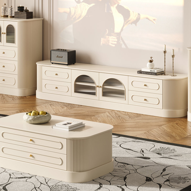 Premium Birch Wood TV Stand and Coffee Table Set
