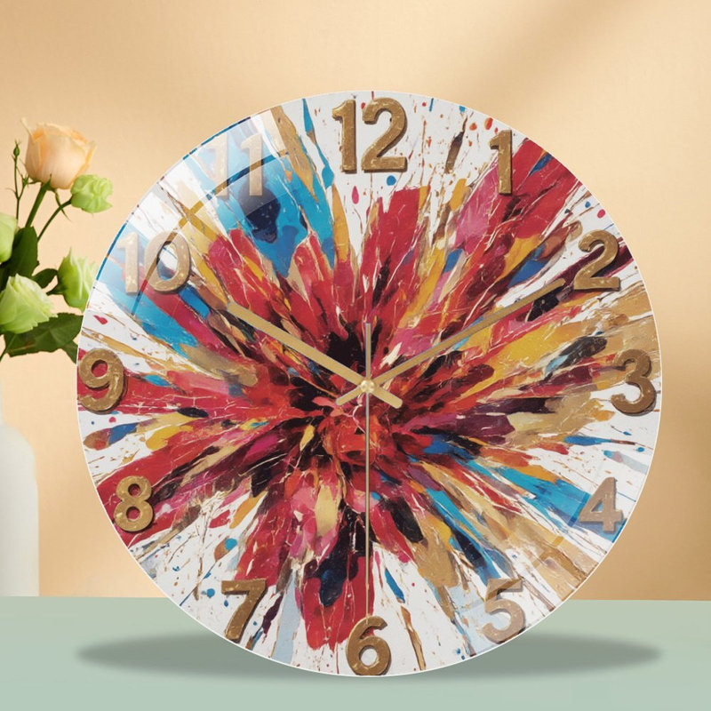 Horloge murale en verre 12 po