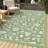 Waterproof Reversible Outdoor Rug – UV Resistant Plastic Straw Carpet – Lightweight & Collapsible for Patio, Deck, RV, Camping or Backyard – Floral Print-807674649-807674654