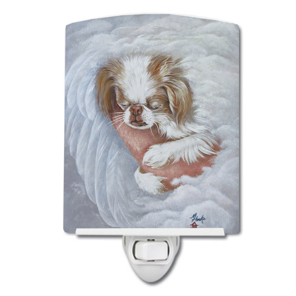 Japanese Chin in an Angels Arms Ceramic Night Light Caroline's Treasures