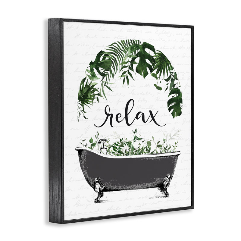 Giclée encadrée, "Tropical Bath Relax", par lettré et doublé, H 14 po x l 11 po, Giclée encadrée noir minuit