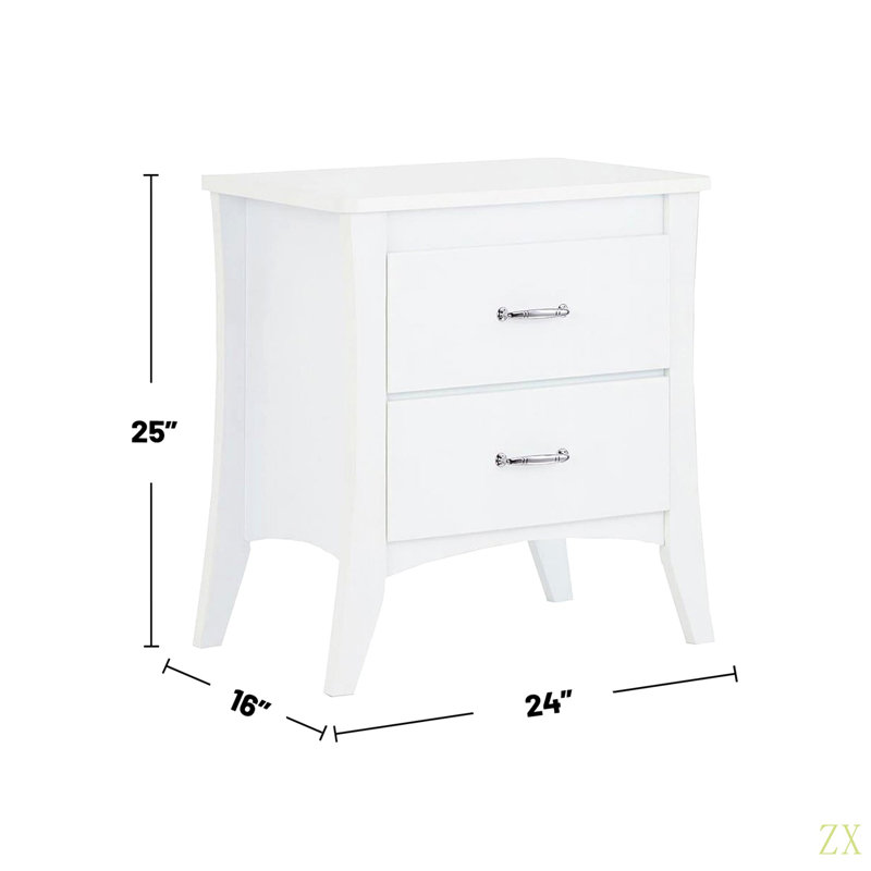 Table de chevet en bois MDF avec 2 tiroirs pour la chambre à coucher, le salon et le placard