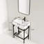 Meuble-lavabo de 24 po avec lavabo en céramique, console de lavabo autoportante, pattes rectangulaires en métal noir brillant, lavabo moderne en fer robuste, tablettes ouvertes-536139780-536139802